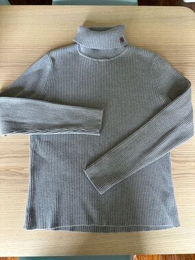 Ralph Lauren Vintage Gray Ribbed Turtleneck Sweater